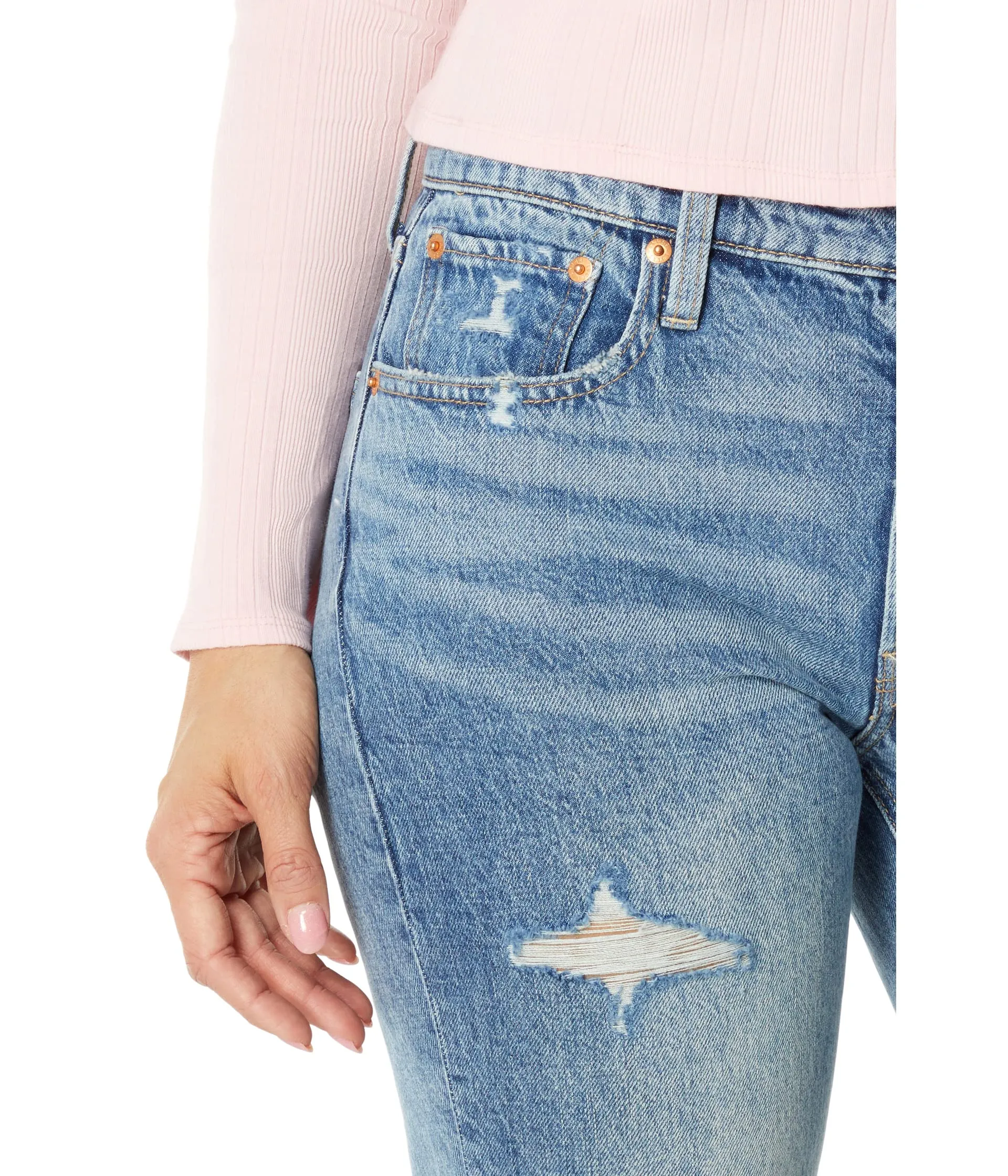 Lucky Brand Jeans, Mid-Rise Boy Jeans in After Hours Destructed