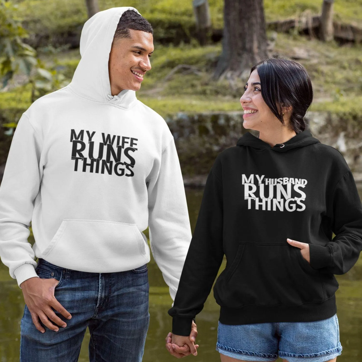 Matching Set: Funny Husband/Wife Hoodie & Sweatshirt - Wedding/Anniv Gift Idea