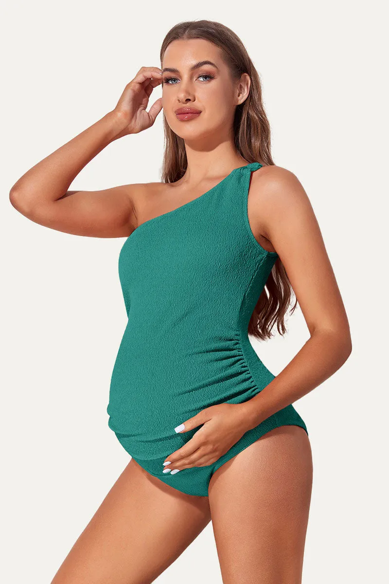 Maternity One Shoulder Ring Linked Swimsuit | One Piece Bathing Suit