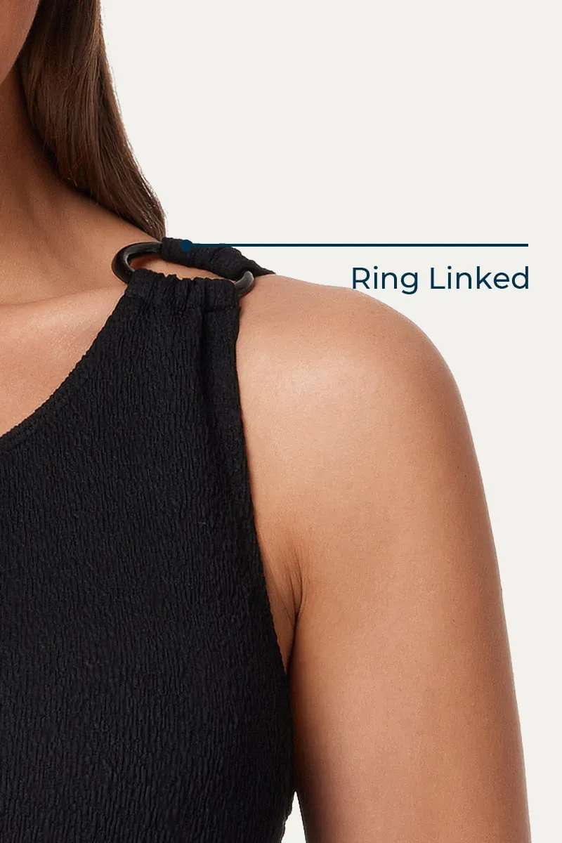 Maternity One Shoulder Ring Linked Swimsuit | One Piece Bathing Suit