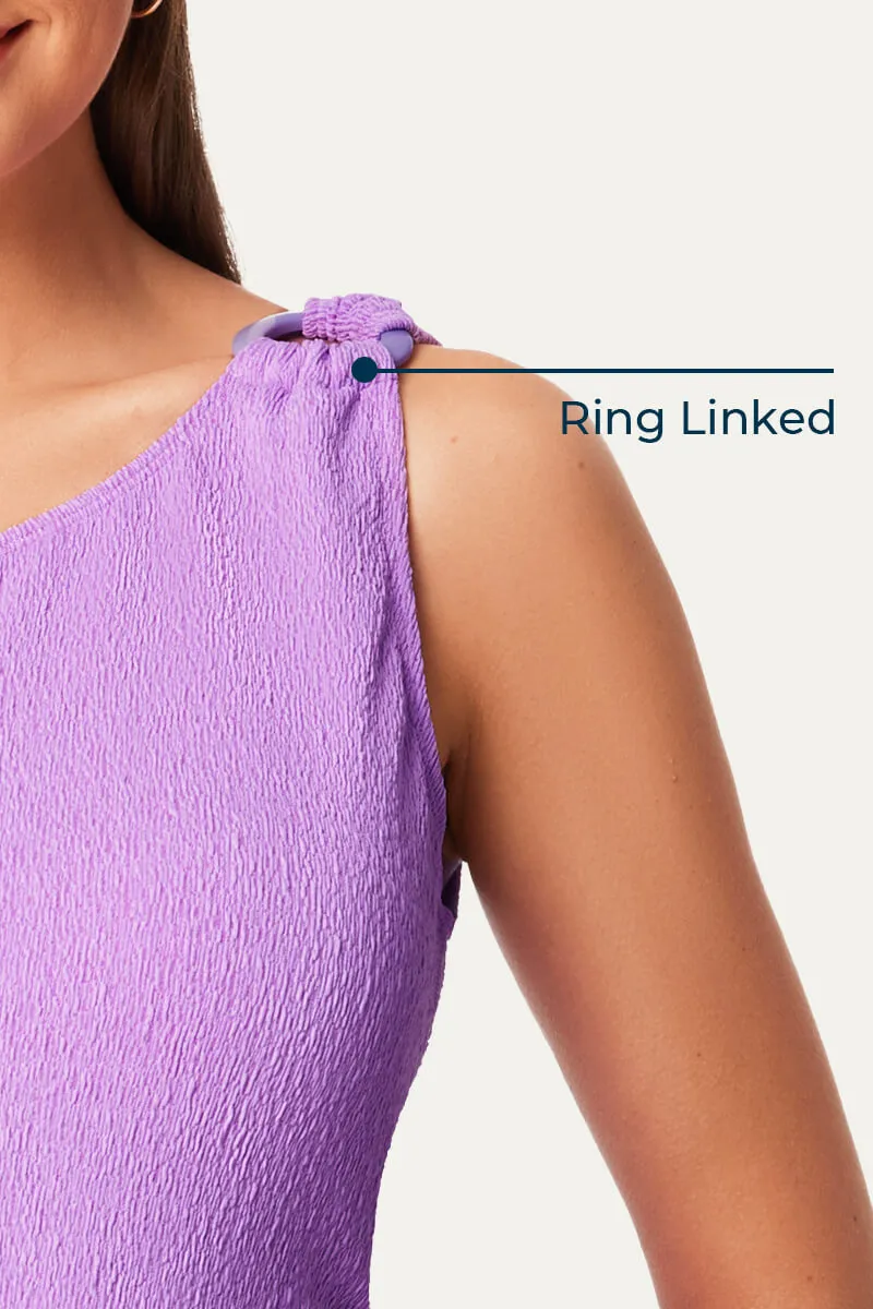 Maternity One Shoulder Ring Linked Swimsuit | One Piece Bathing Suit