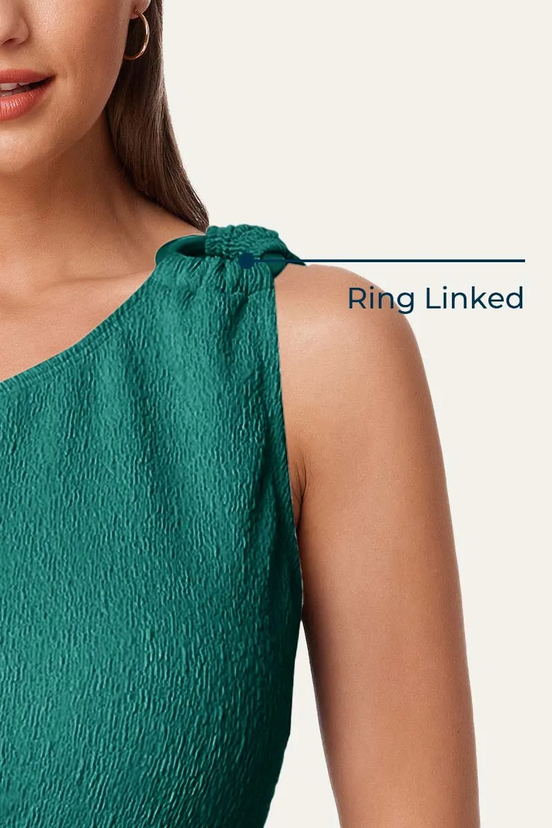 Maternity One Shoulder Ring Linked Swimsuit | One Piece Bathing Suit