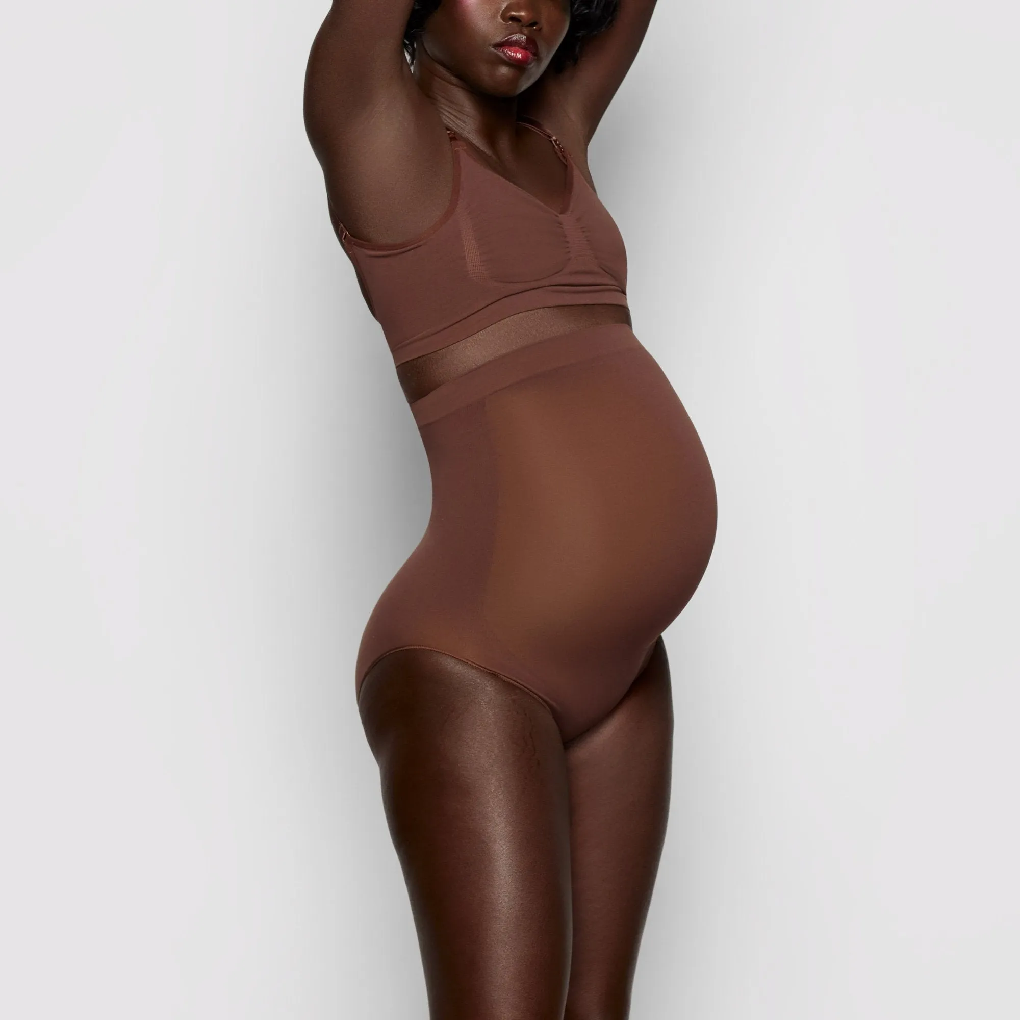 MATERNITY SCULPTING HIGH WAIST BRIEF | COCOA