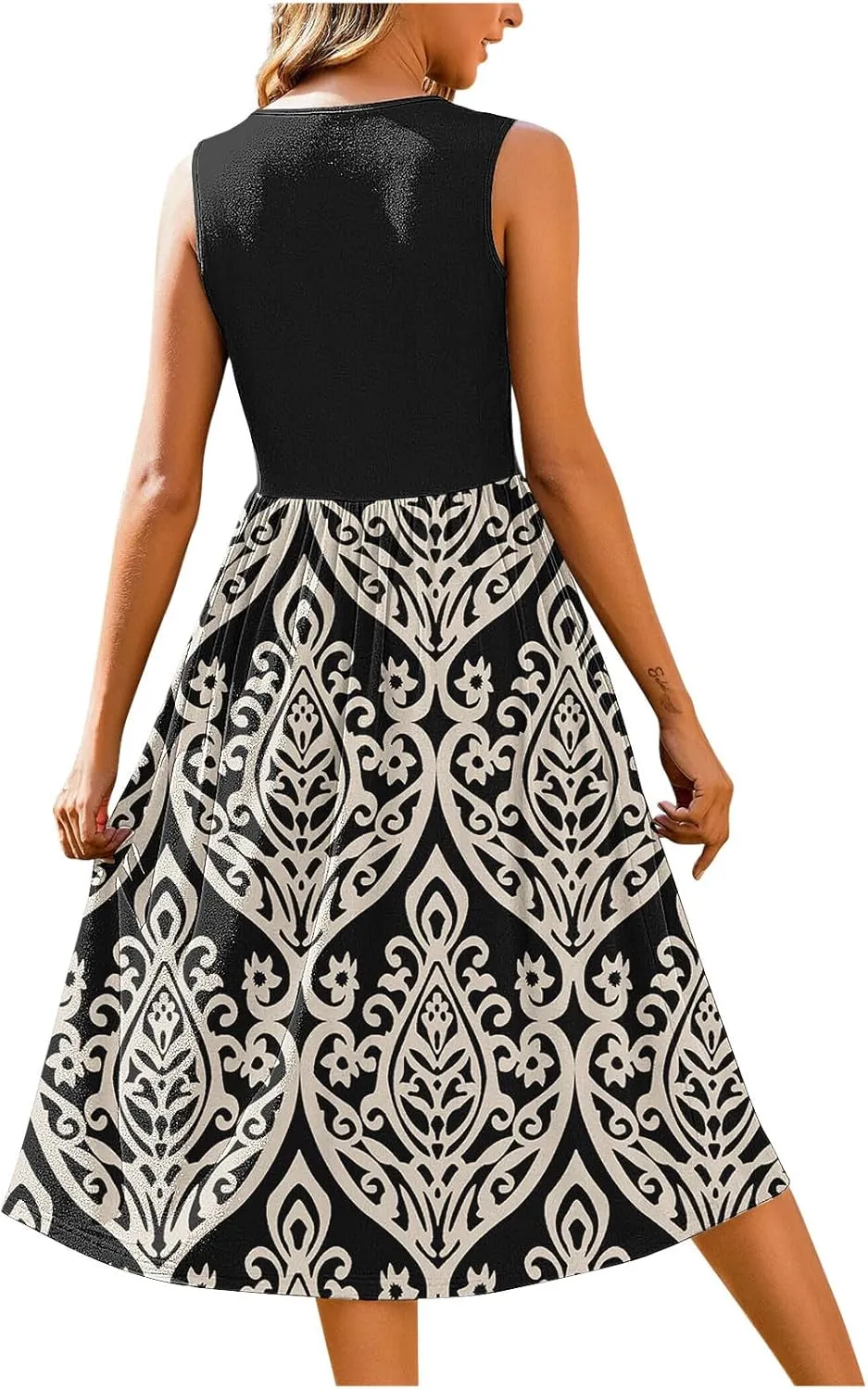 Maxi Dress for Women Sleeveless Spring Summer Dresses A Line Floral Dress Beach Vacation Sundress Cruise Outfits
