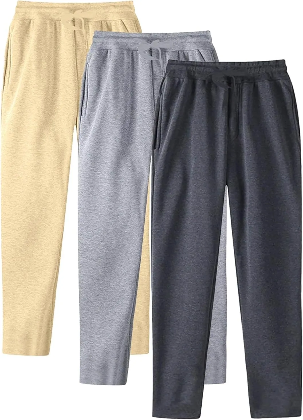 Men's 3PC Casual Pants Sweatpants Solid Color Running Fitness Pants Sweatpants for Men