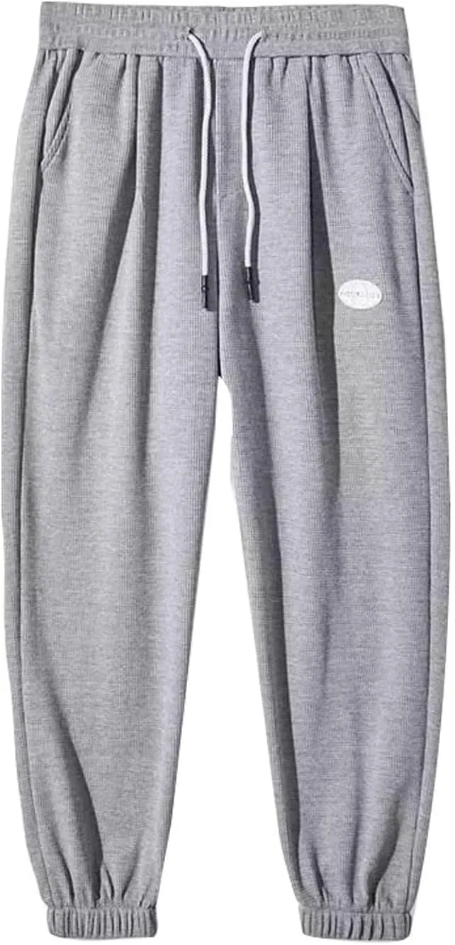 Mens Baggy Cargo Corduroy Pants Loose Fit Wide Leg Drawstring Sweatpants Elastic Waist Open Bottom Casual Pants