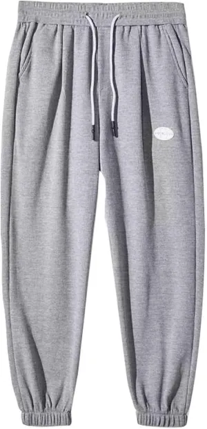 Mens Baggy Cargo Corduroy Pants Loose Fit Wide Leg Drawstring Sweatpants Elastic Waist Open Bottom Casual Pants