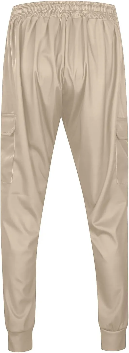 Mens Cargo Pants Relaxed Fit Elastic Waist Plus Size Tapered Lounge Sweatpants Casual Lightweight Athletic Jogging Trousers