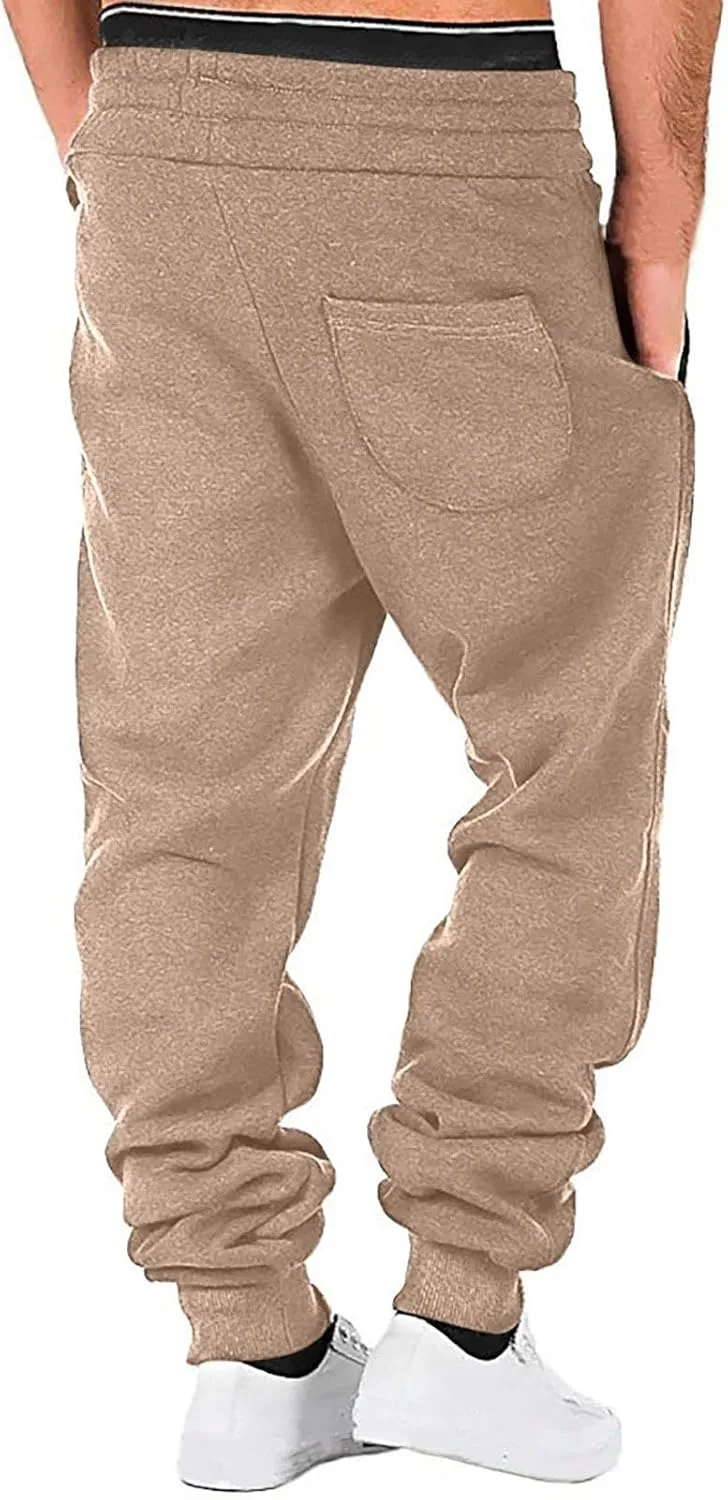 Men's Casual Cargo Pants 2025 Fashion Elastic Waist Drawstring Jogger Sweatpants Gym Wourkout Sport Pant with Pockets