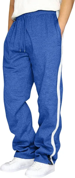 Mens Casual Pants Fashion Sport Cargo Sweatpants Lightweight Workout Athletic Pants Open Bottom Joggers with Pockets