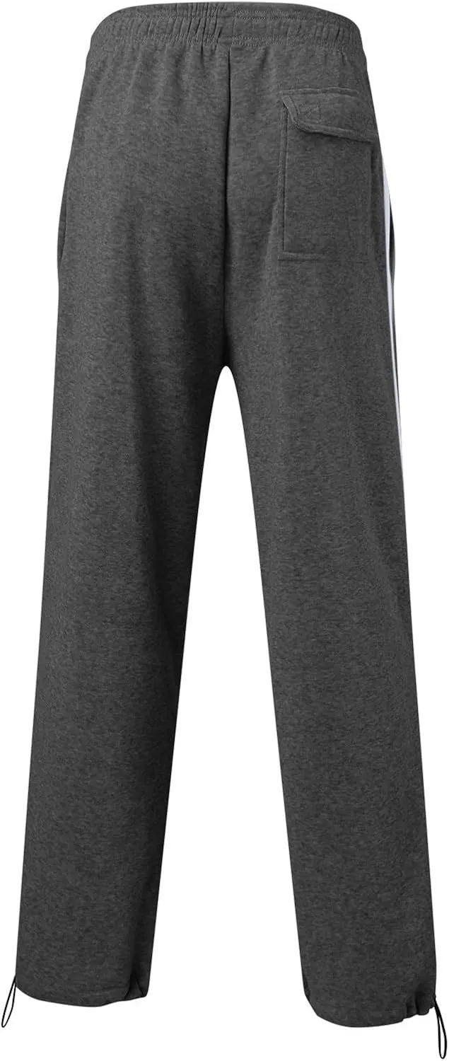 Mens Casual Pants Fashion Sport Cargo Sweatpants Lightweight Workout Athletic Pants Open Bottom Joggers with Pockets