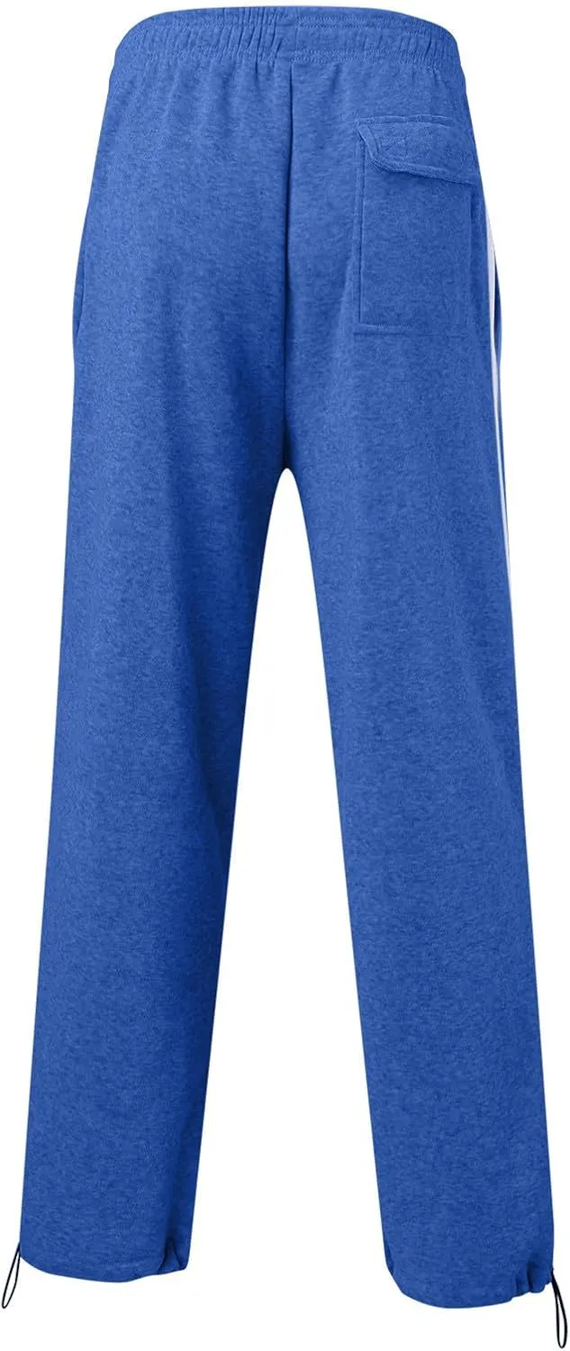 Mens Casual Pants Fashion Sport Cargo Sweatpants Lightweight Workout Athletic Pants Open Bottom Joggers with Pockets