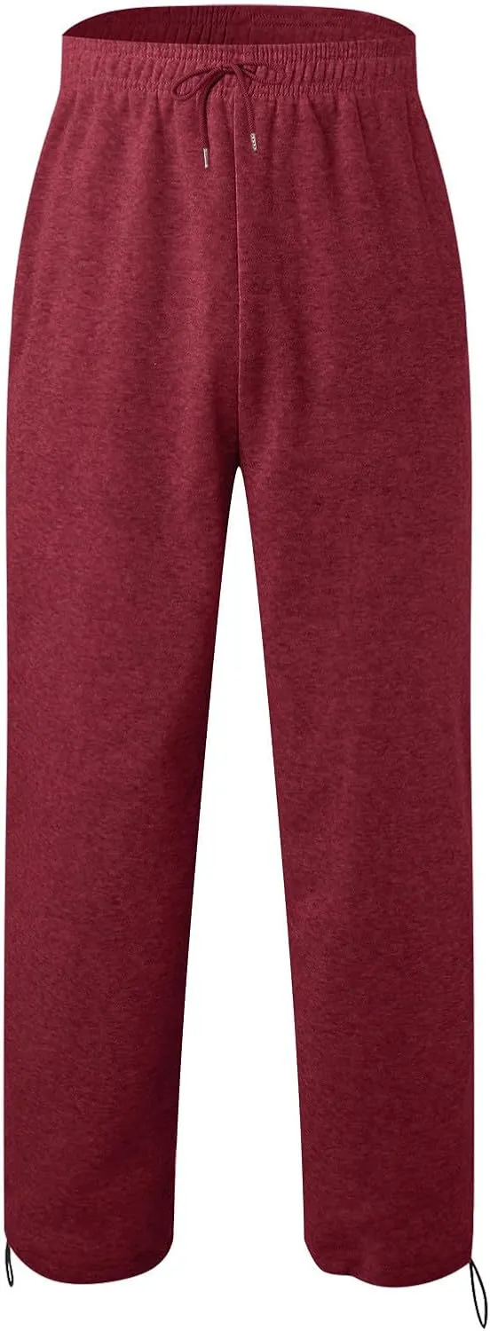 Mens Casual Pants Fashion Sport Cargo Sweatpants Lightweight Workout Athletic Pants Open Bottom Joggers with Pockets
