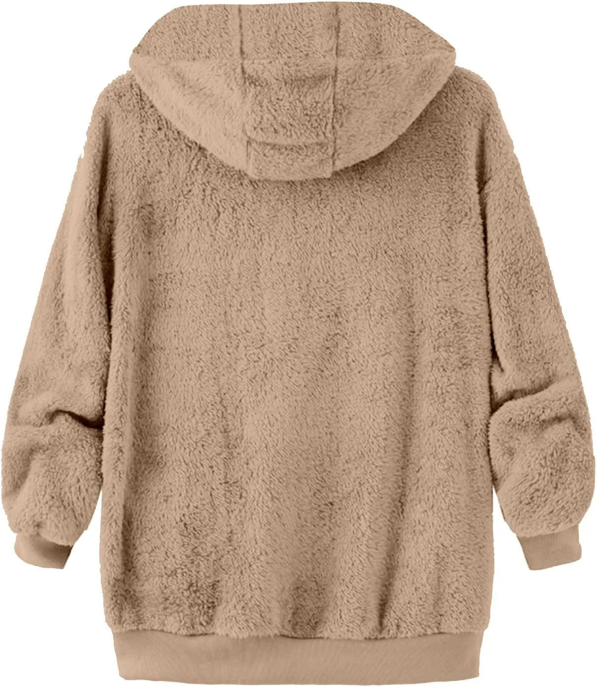 Men's Fuzzy Sherpa Jackets Fleece Hoodie Casual Warm Winter Jacket Full Zipper Long Sleeve Solid Fall Fashion Outwear