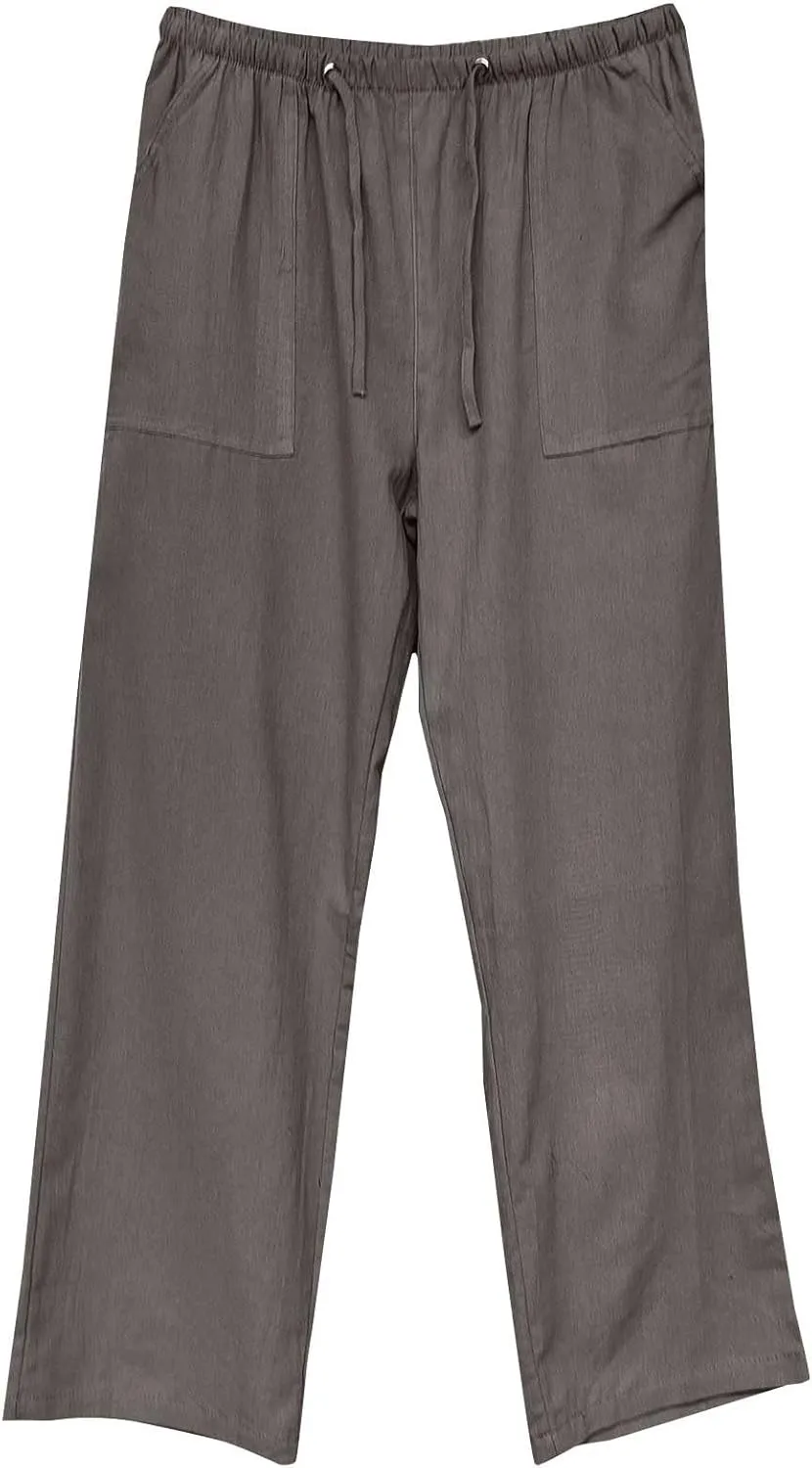 Mens Linen Pants 2025 Summer Loose Fit Straight Leg Drawstring Pants with Pockets Casual Lightweight Beach Pant