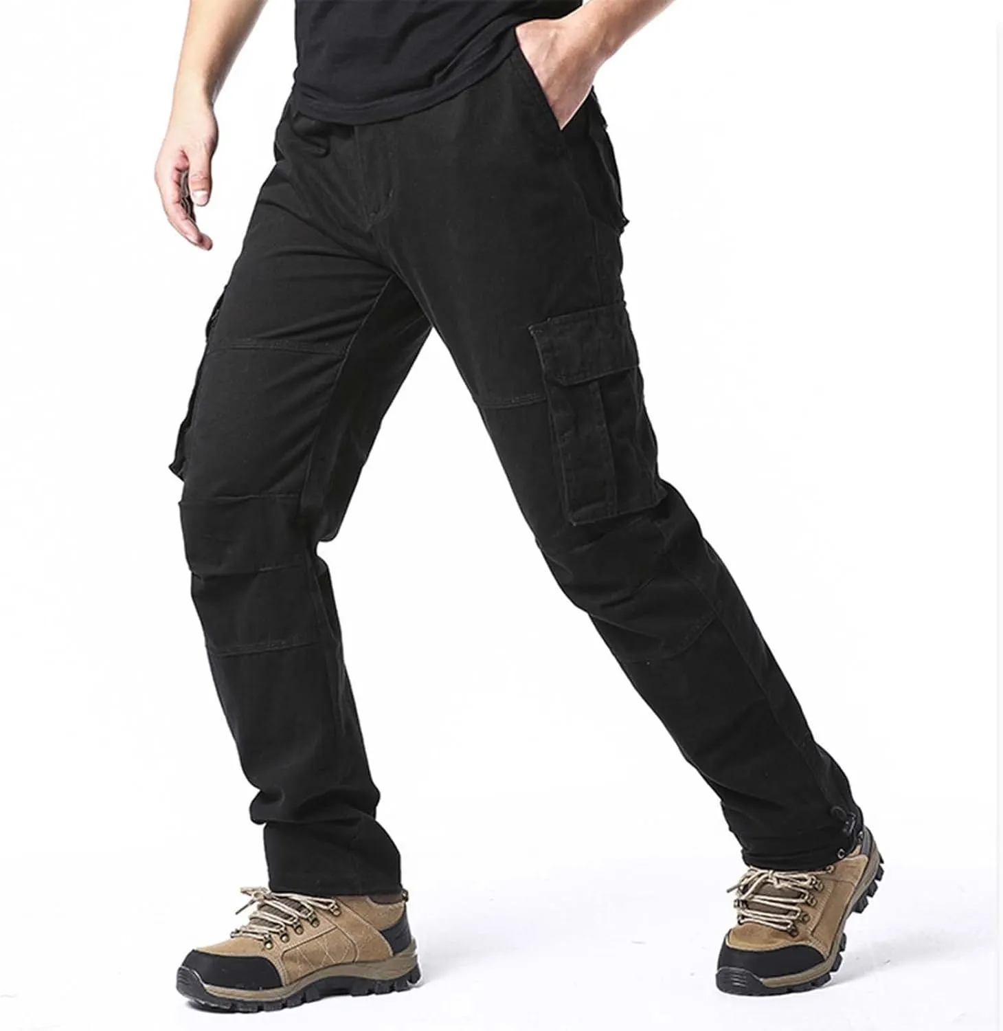 Mens Sweatpants with Pockets Big and Tall Running Gym Men's Casual Pants Drawstring Sweat Jogging Cargo Joggers Long