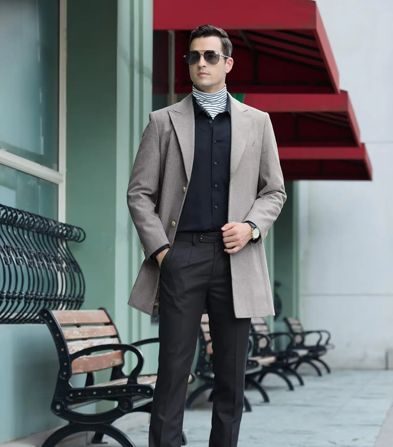 Mens Winter Jacket Trench Coats for Men Long Jackets Warm Peacoat Men's Double Breasted Overcoat