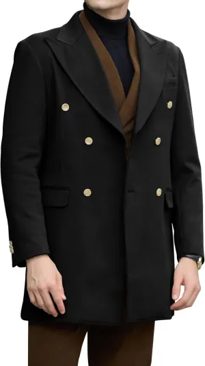 Mens Winter Jacket Trench Coats for Men Long Jackets Warm Peacoat Men's Double Breasted Overcoat