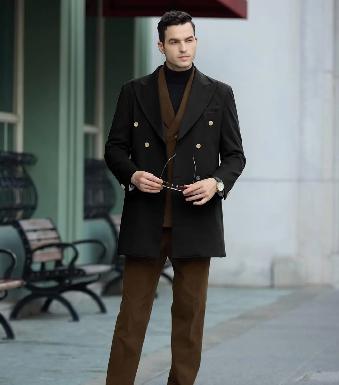Mens Winter Jacket Trench Coats for Men Long Jackets Warm Peacoat Men's Double Breasted Overcoat