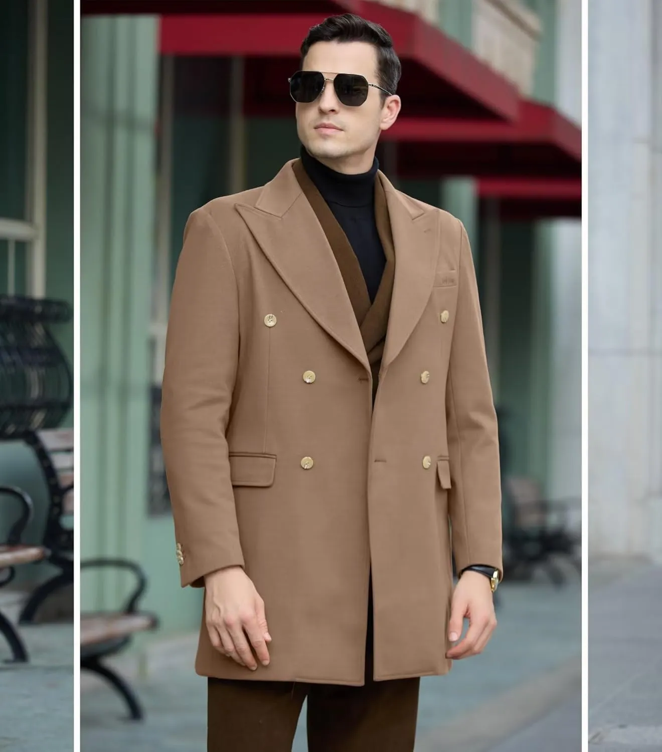 Mens Winter Jacket Trench Coats for Men Long Jackets Warm Peacoat Men's Double Breasted Overcoat