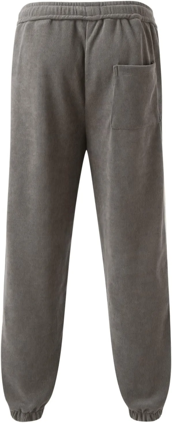 Mens Workout Cargo Sweatpants Casual Pants Slim fit with Zipper Pockets Men's Fleece Lined Pants Water Resistant Warm