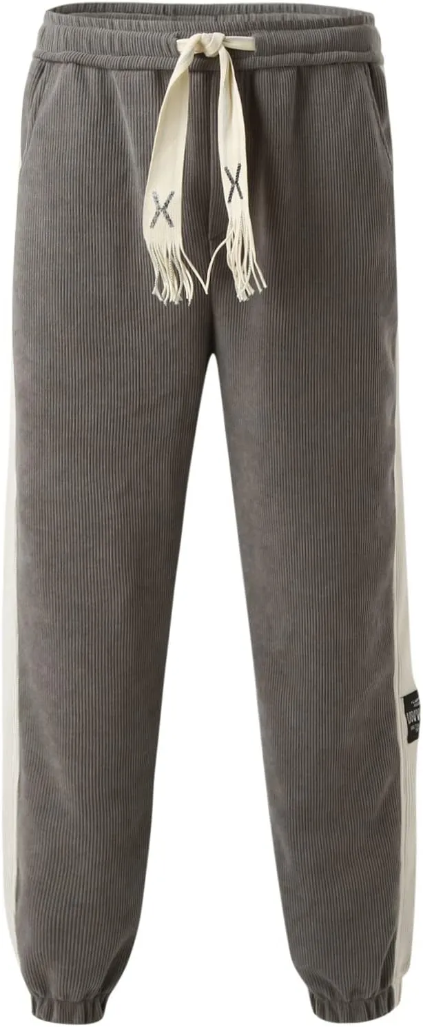 Mens Workout Cargo Sweatpants Casual Pants Slim fit with Zipper Pockets Men's Fleece Lined Pants Water Resistant Warm