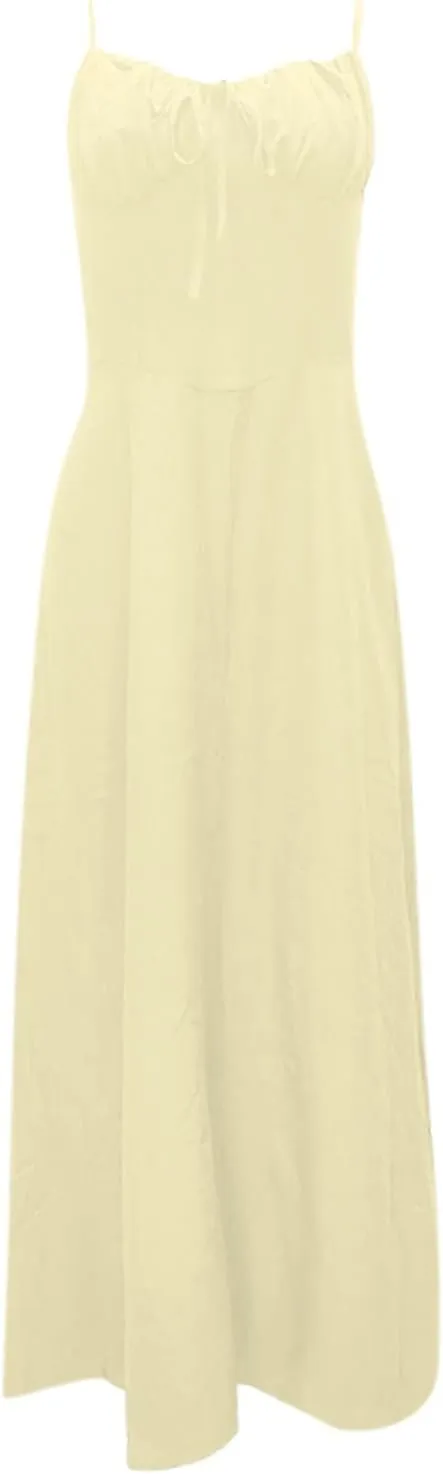 Milkmaid Dresses Summer Floral Maxi Bodycon Spaghetti Strap Sleeveless Boho Long Casual Dress Country Concert 2025