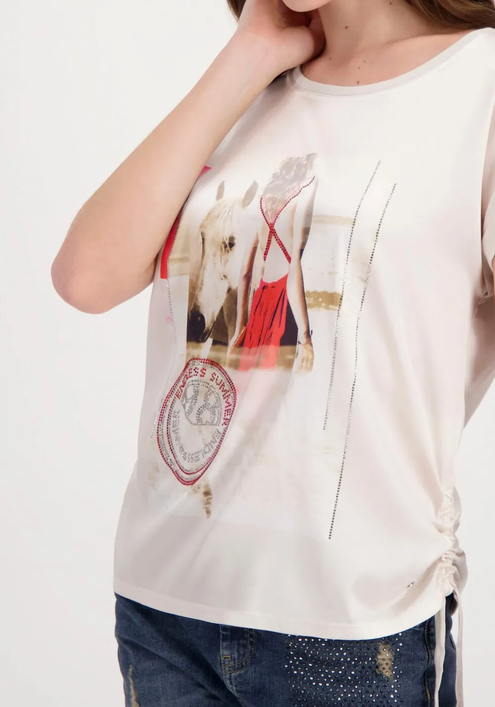 Monari shirt, suede/ecru
