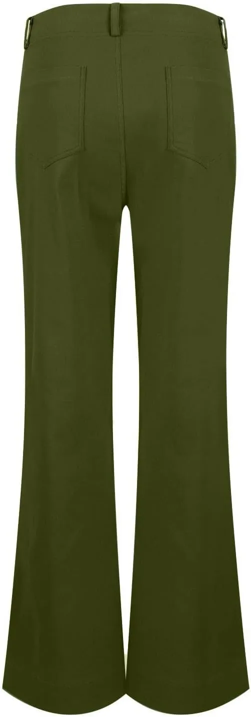 NBXNZWF Women's Wide Leg Pants Causal Stretch Twill High Waisted Chino Pants Comfy Slim Fit Dress Y2K Pants with Pockets