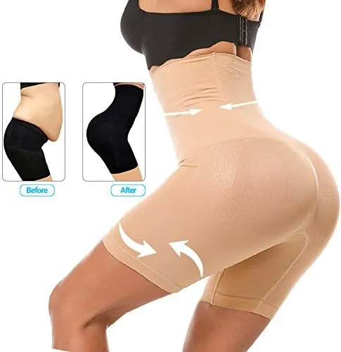 New Alohra Women Shapewear for Hourglass Body Curves Compression Body Shaper Seamless Tummy Control Shorts, Beige, Sz M/L