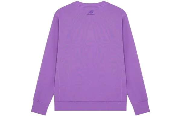 New Balance Unisex Logo Printing Round-neck Sweatshirt Purple, purple