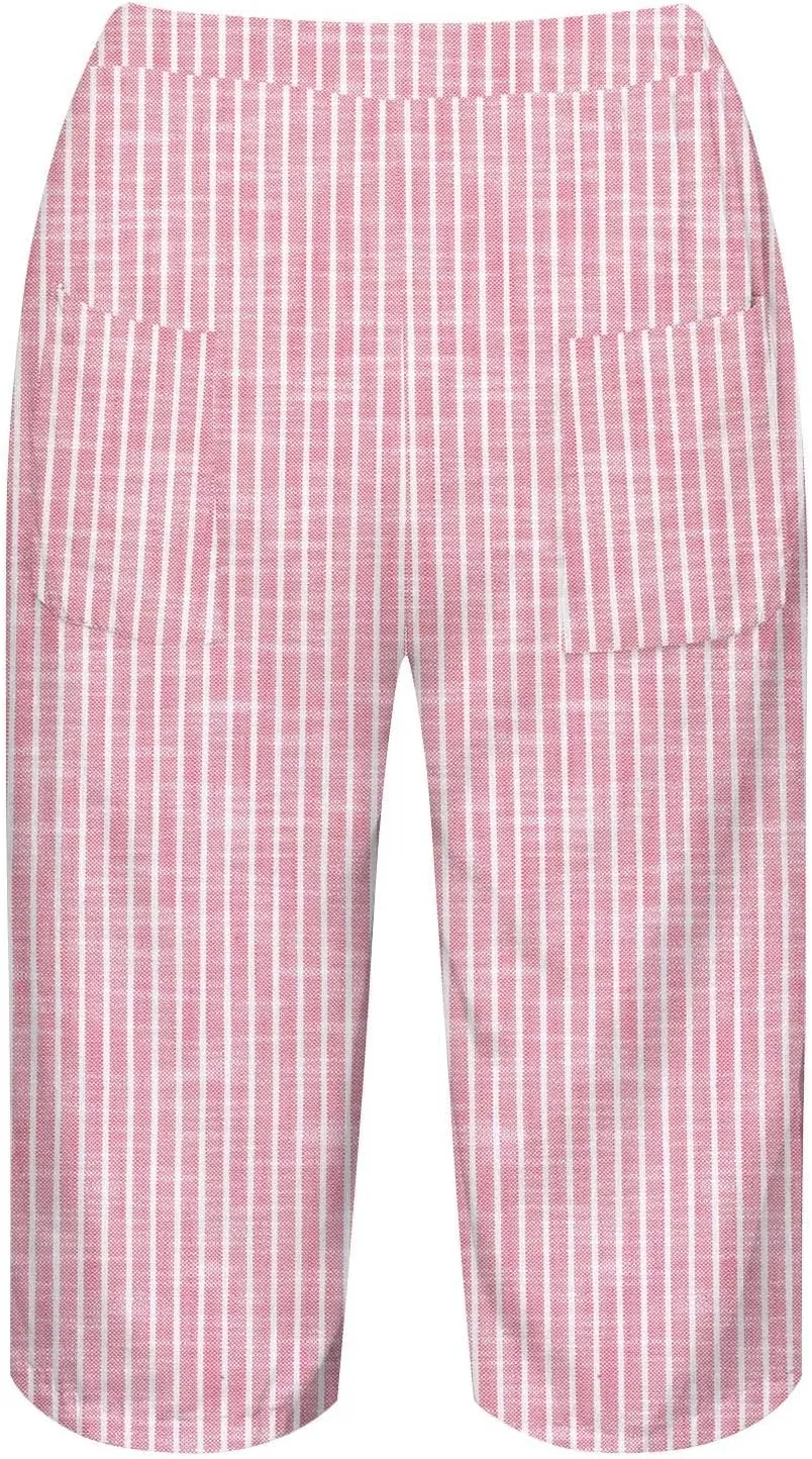 NREALY Linen Shorts for Women 2024 Linen Pants Women Womens Linen Pants Plus Size with Pockets