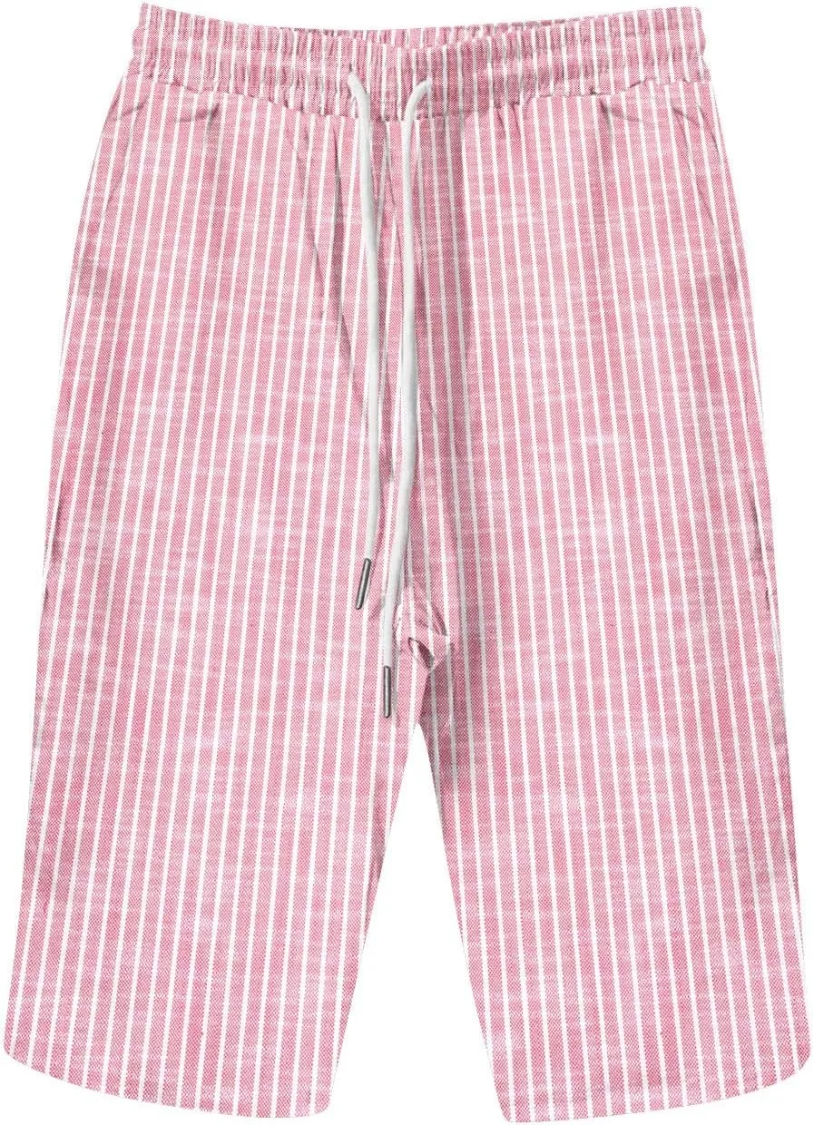 NREALY Linen Shorts for Women 2024 Linen Pants Women Womens Linen Pants Plus Size with Pockets