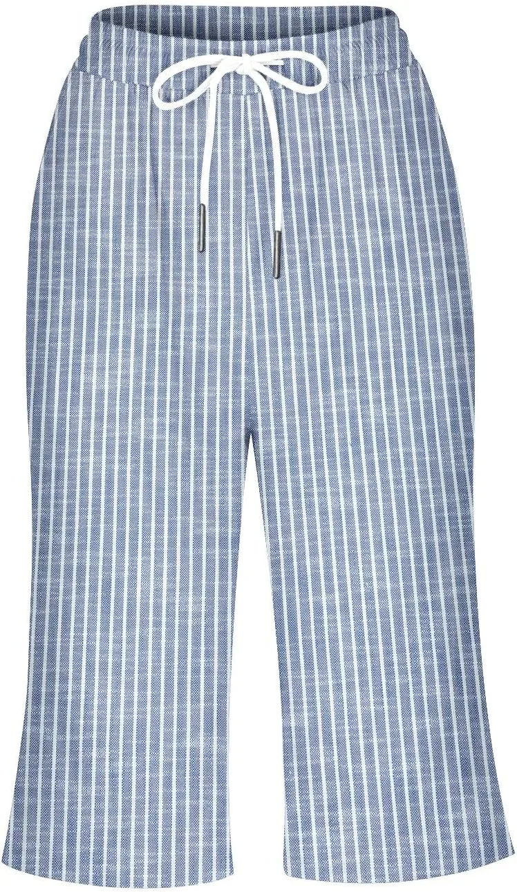 NREALY Linen Shorts for Women 2024 Linen Pants Women Womens Linen Pants Plus Size with Pockets