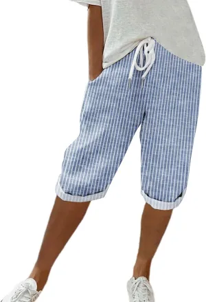 NREALY Linen Shorts for Women 2024 Linen Pants Women Womens Linen Pants Plus Size with Pockets