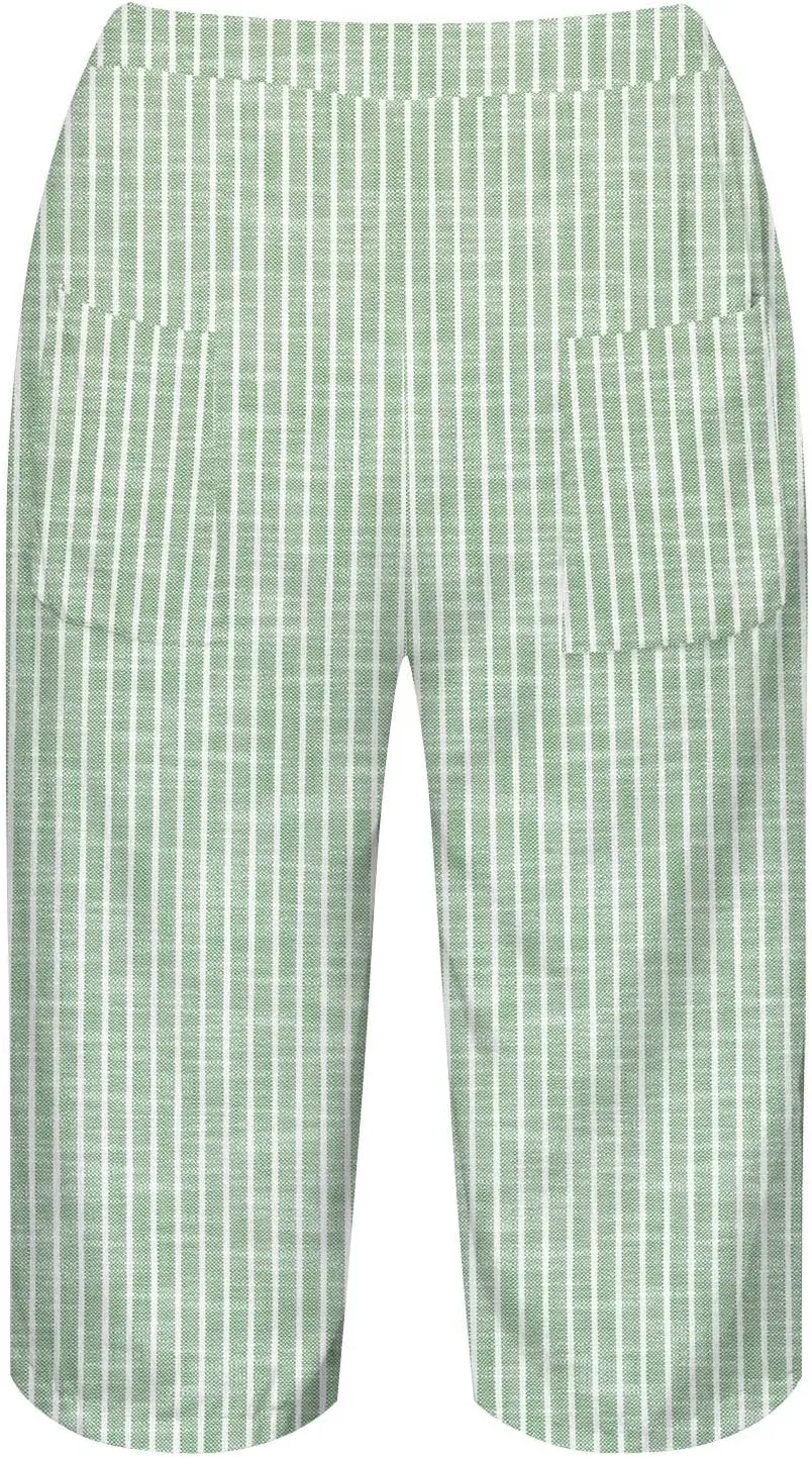 NREALY Linen Shorts for Women 2024 Linen Pants Women Womens Linen Pants Plus Size with Pockets