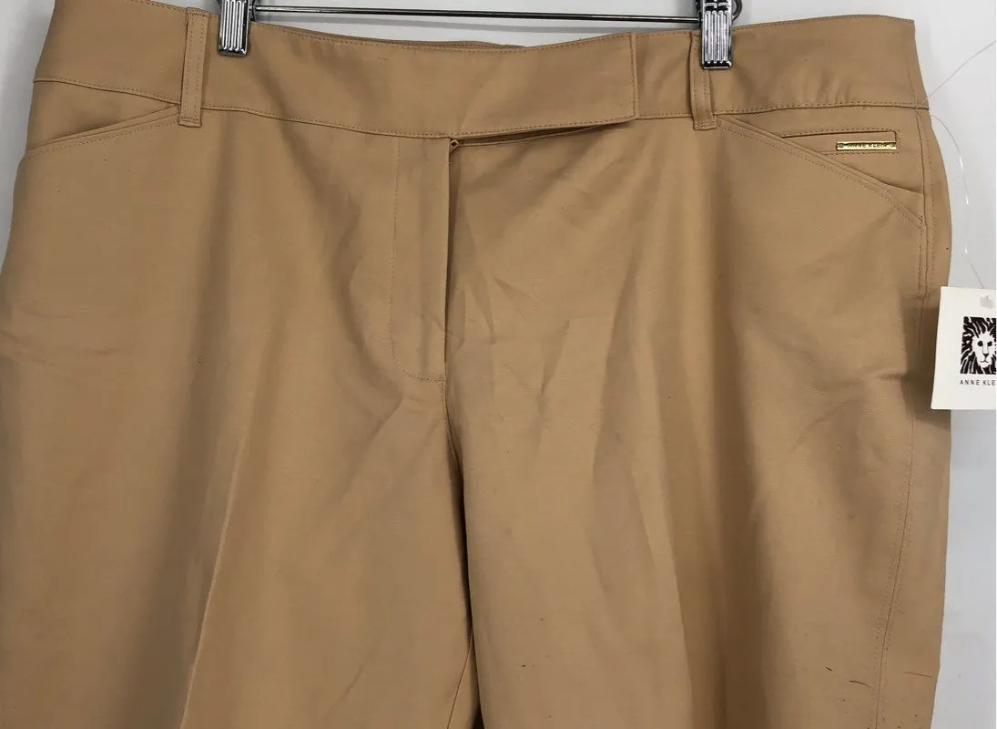 NWT Anne Klein Women's Tan Straight Leg Formal Dress Pants - Size 16W