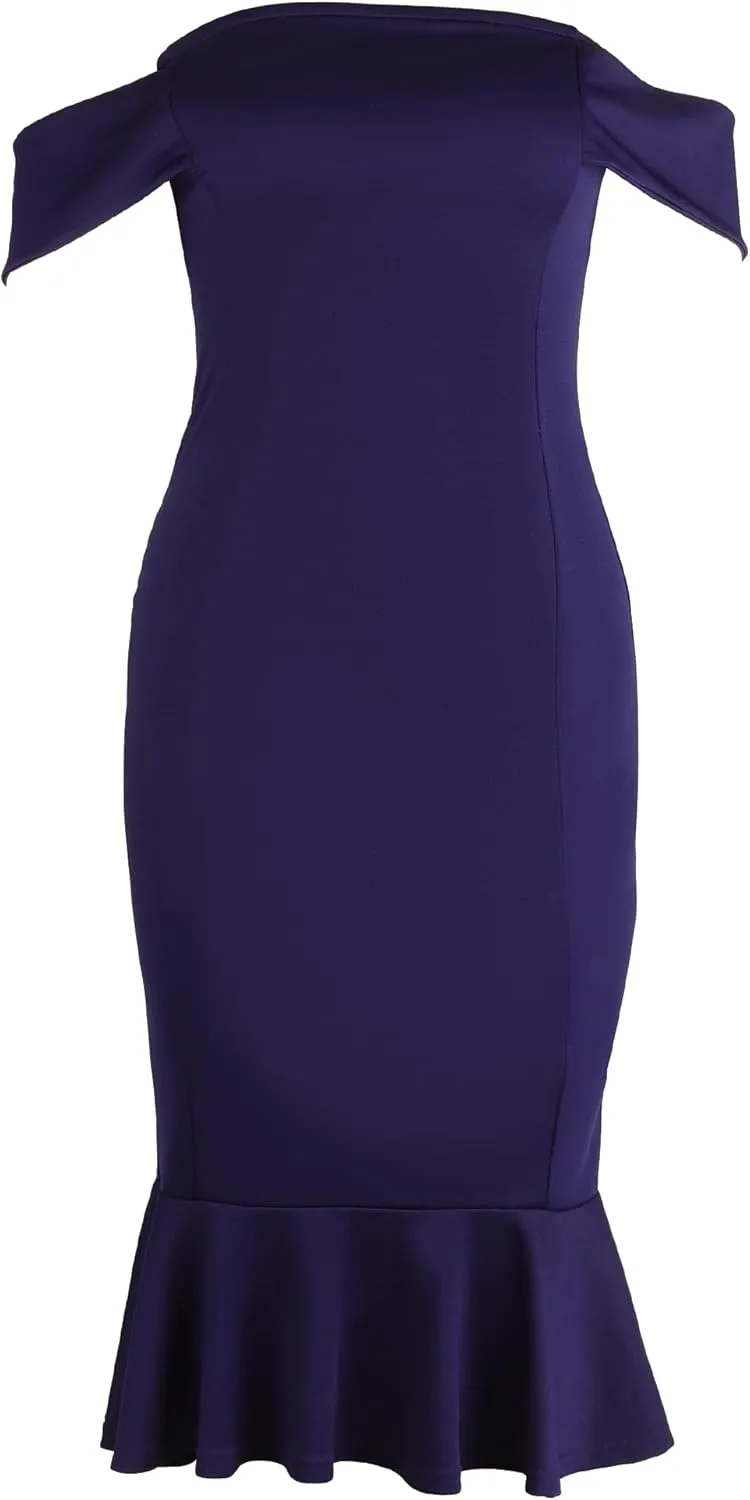 Off Shoulder Bodycon Midi Dresses Elegant Mermaid Cocktail Party Dresses Sexy Dress
