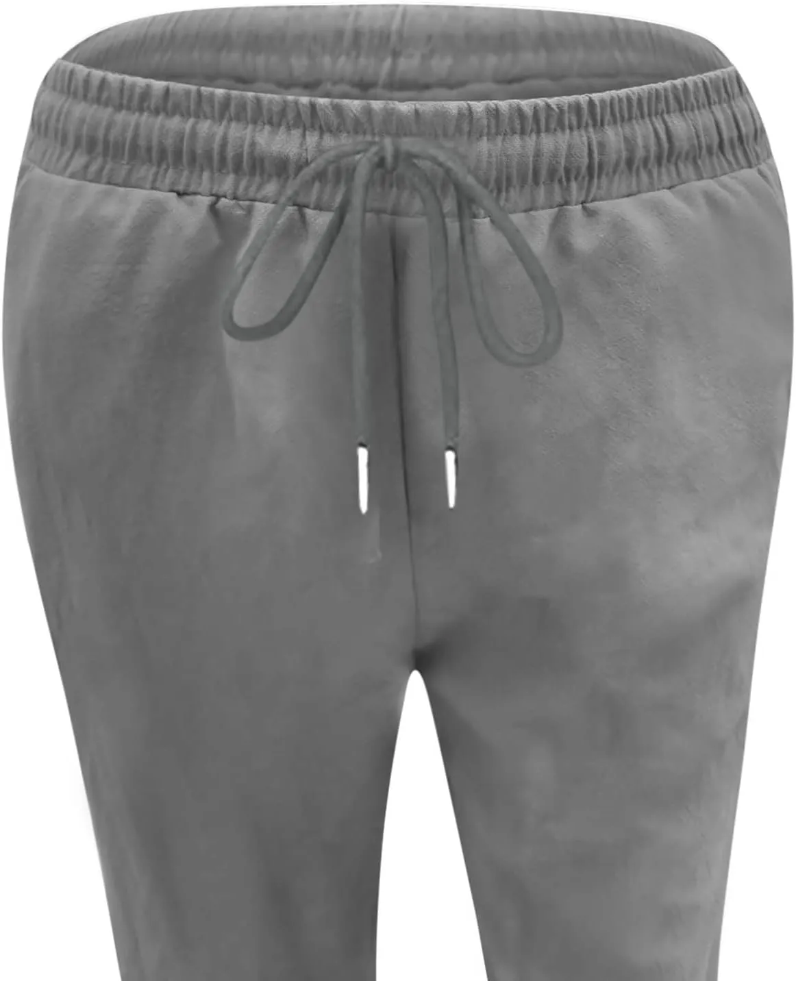 Pants for Women Casual Cotton Linen Pants Drawstring Elastic Waist Pants Soft Trousers with Pockets Straight Leg Pant