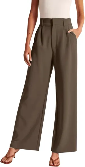 Pants for Women High Waisted Casual Wide Leg Palazzo Pants Dress Long Business Work Trousers Loose Plus Size Outfits