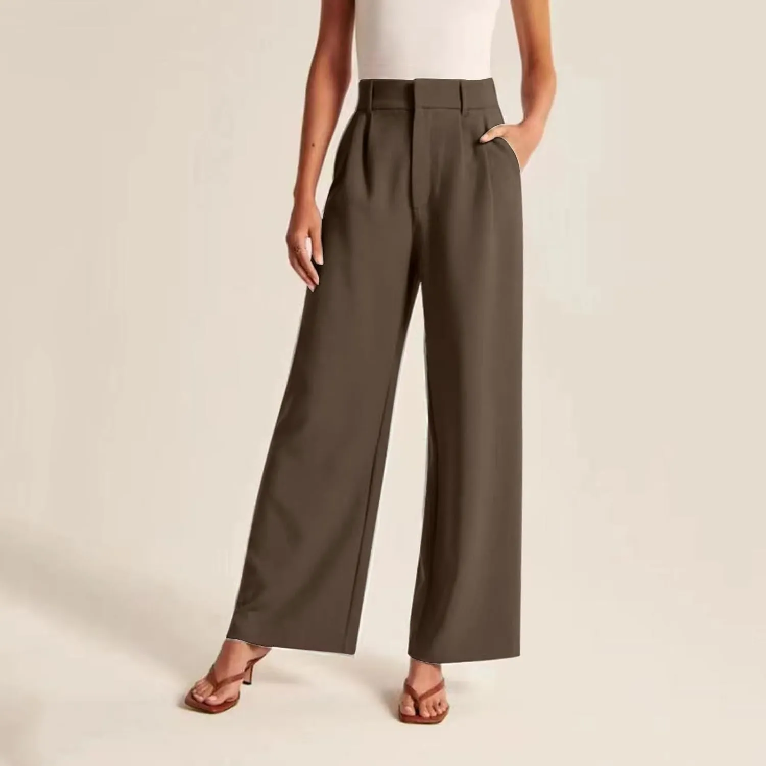 Pants for Women High Waisted Casual Wide Leg Palazzo Pants Dress Long Business Work Trousers Loose Plus Size Outfits