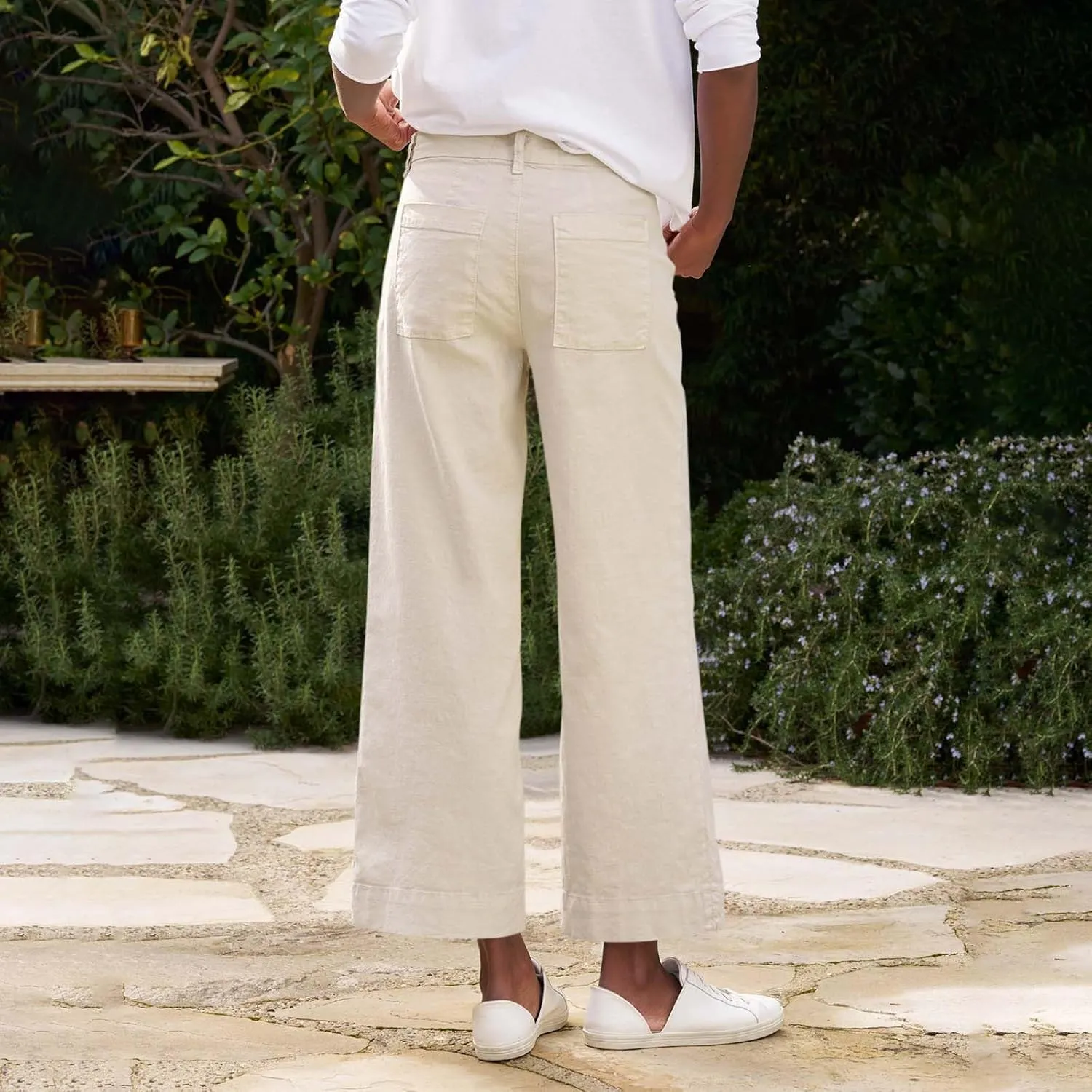 Pants for Women, Straight Leg Casual Pants Peasant Linen Comfortable Fit Trendy