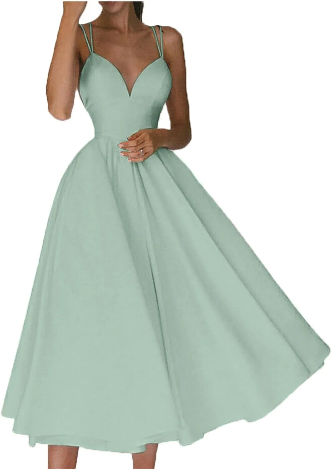 Party Dresses for Women 2024 Sexy high Waist Backless Ankle Length Dress with Bra Solid Color Spaghetti Strap Dress