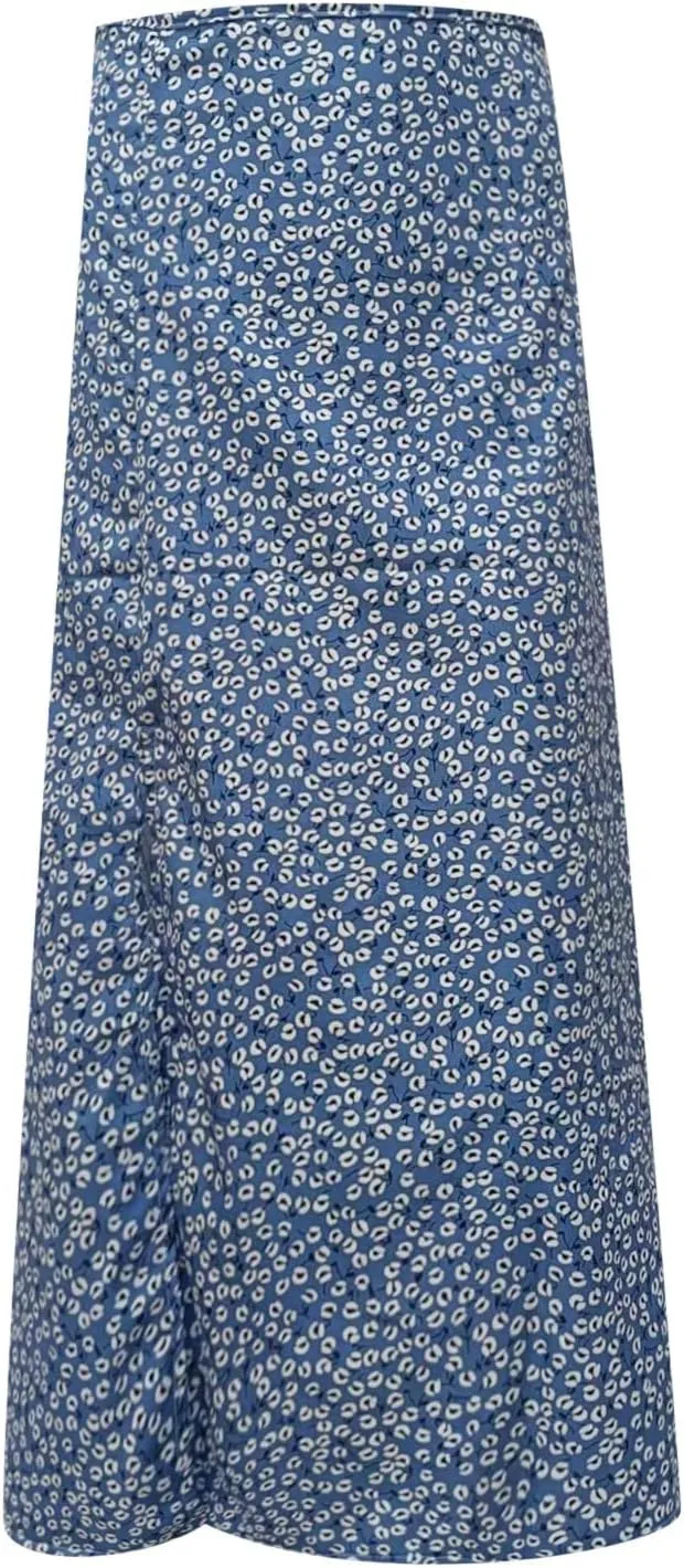 Pencil Skirt for Women Summer Trendy Boha Floral Print High Split High Elastic Waist Palazzo Long Skirts for Vacation
