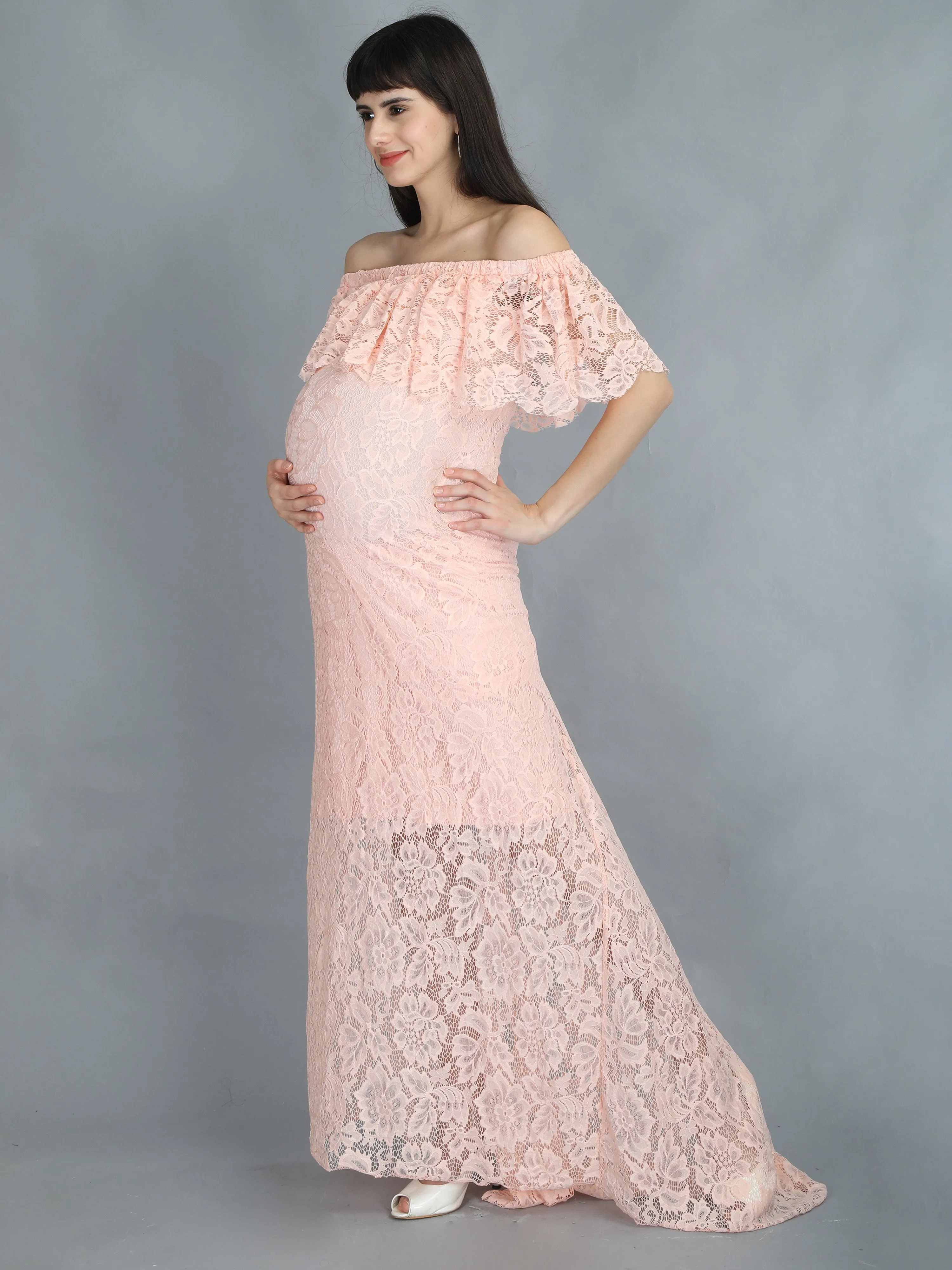 Petal Peach Maternity Dress