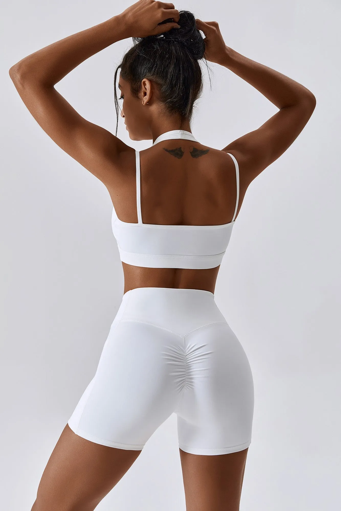 Plunge Neck Wrap Over Sports Bra