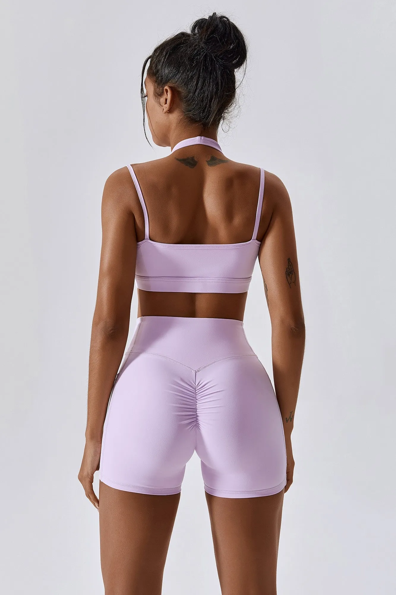 Plunge Neck Wrap Over Sports Bra