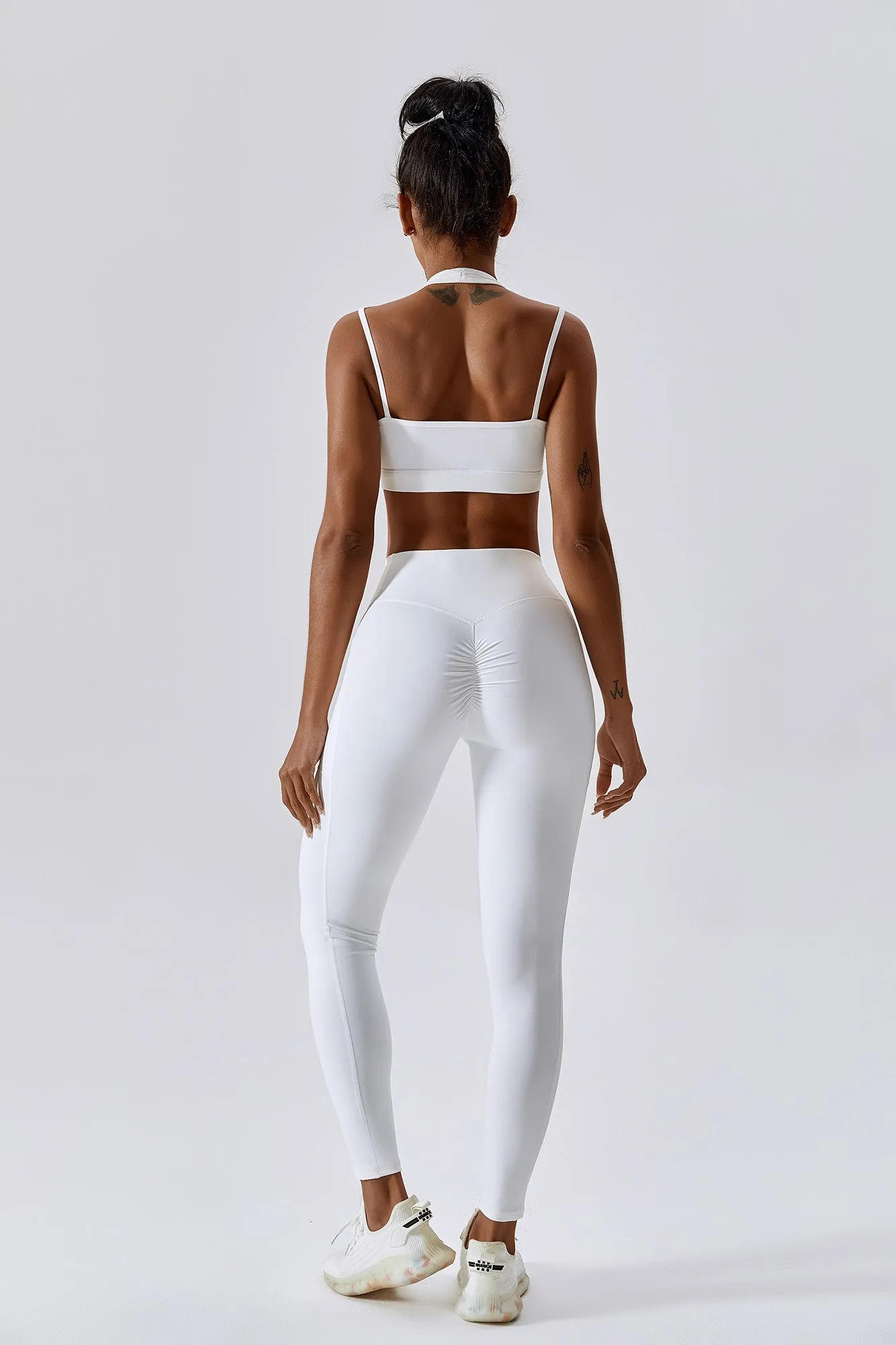 Plunge Neck Wrap Over Sports Bra