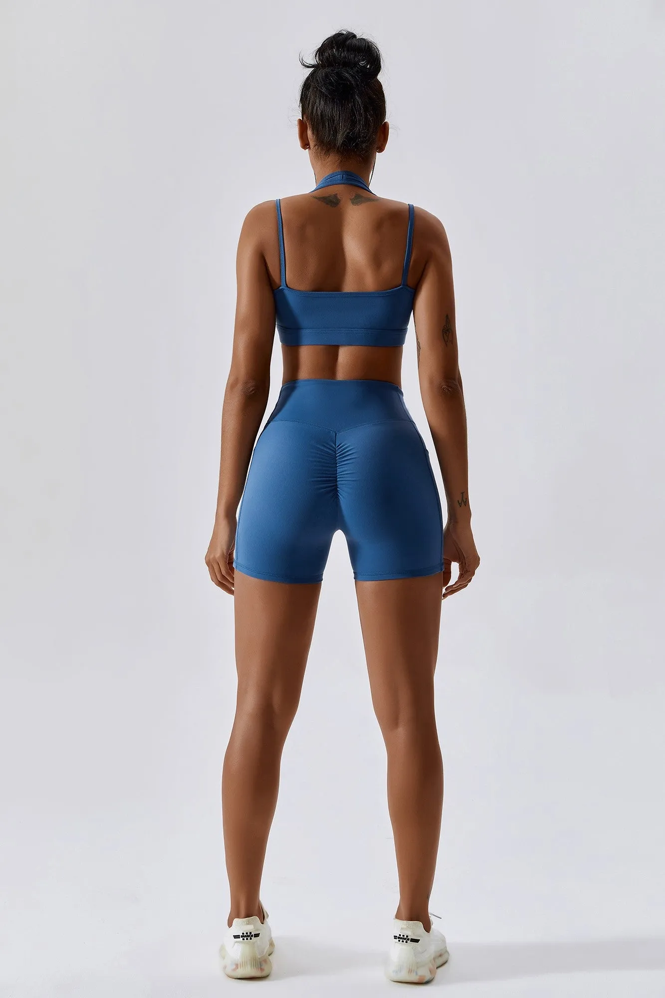 Plunge Neck Wrap Over Sports Bra