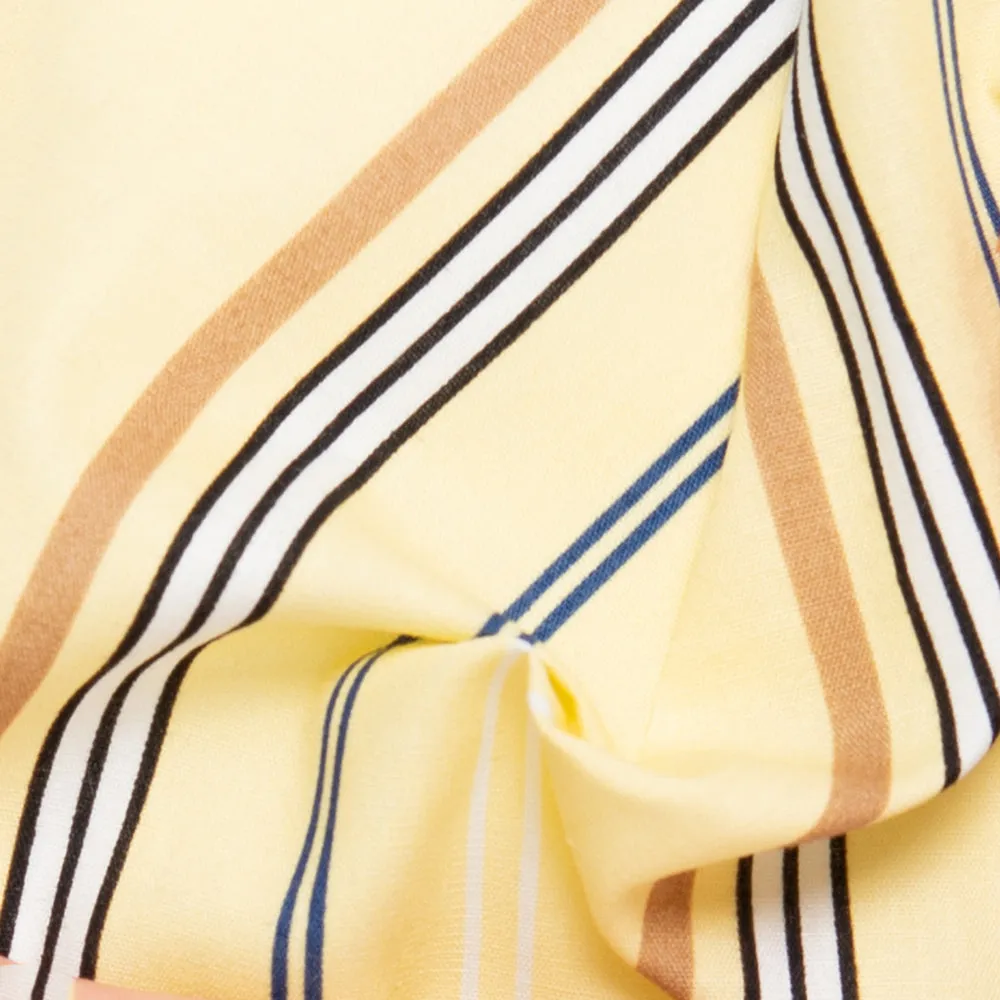 Printed Cotton Poplin - NOAH - Stripes - Beige